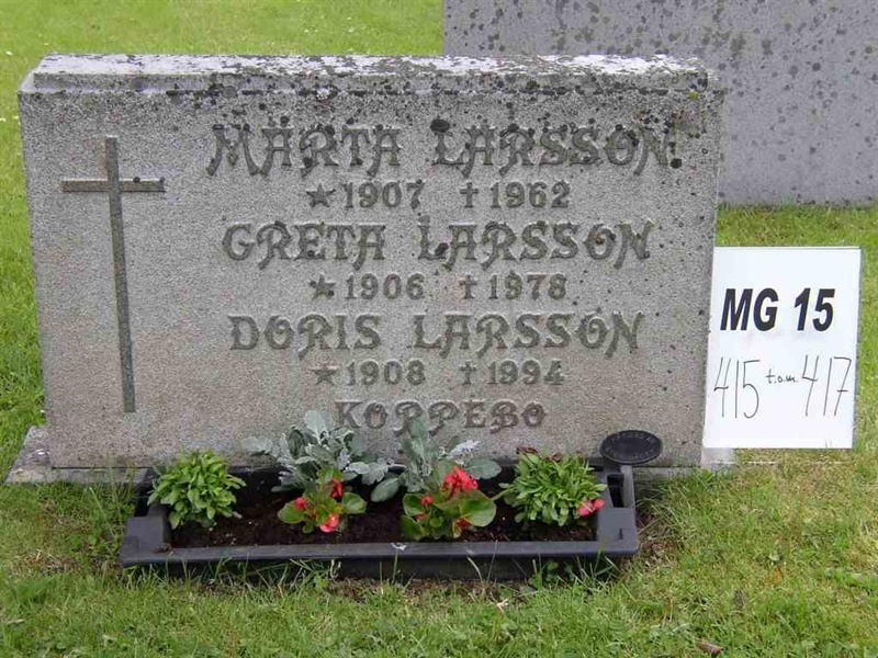 Grave number: M G 15 415-417