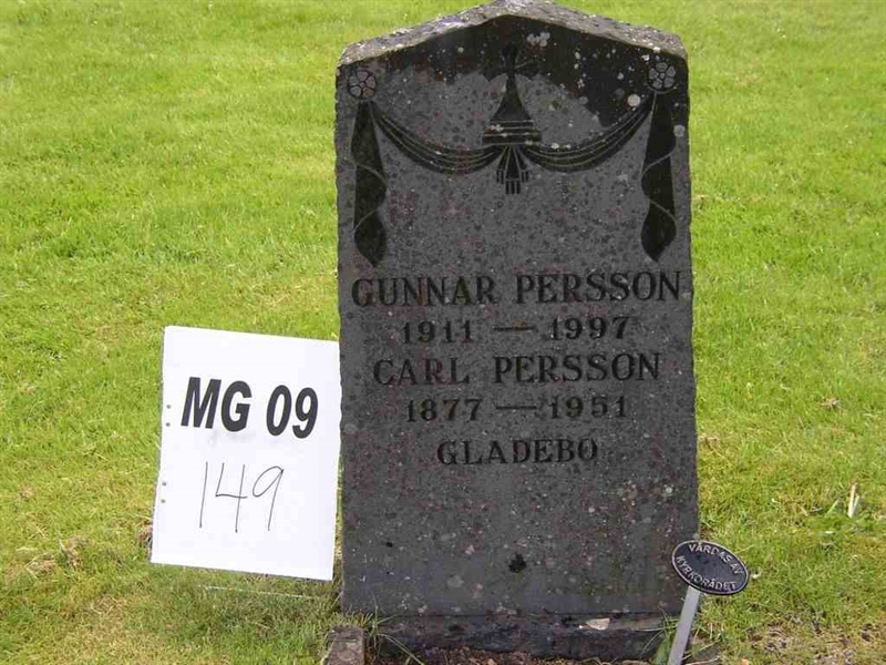 Grave number: M G 09   149