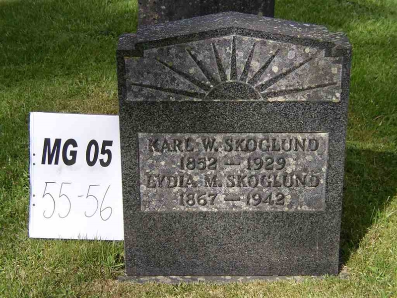 Grave number: M G 05    55-56