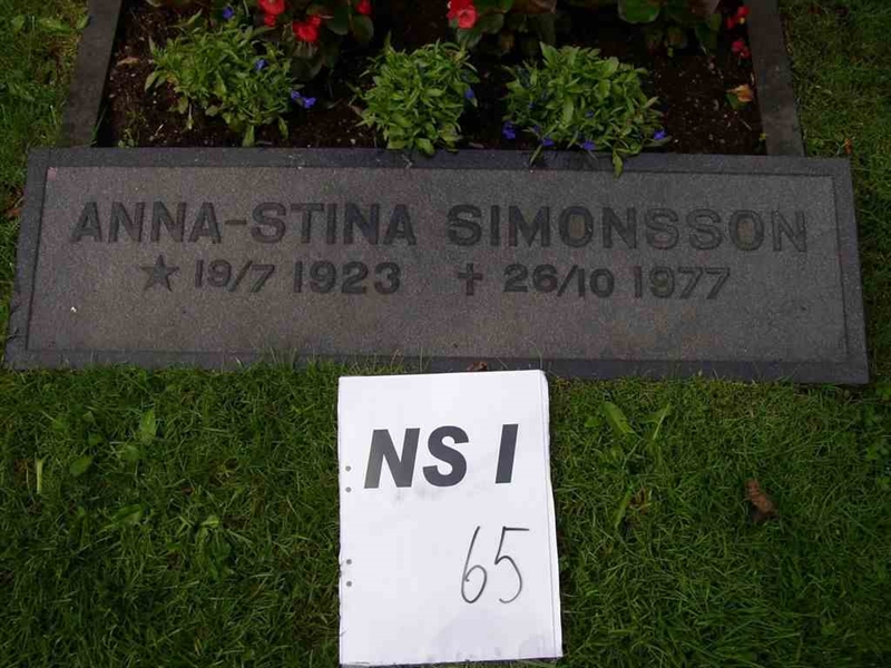 Gravnummer: NS I    64-65