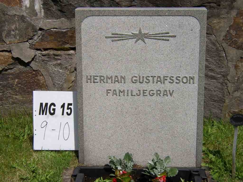 Grave number: M G 15     9-10