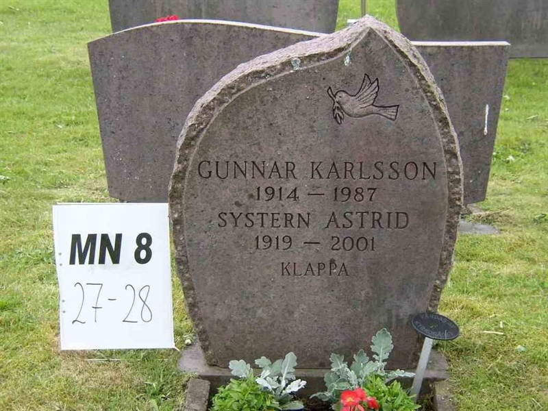Grave number: M N 8    27-28