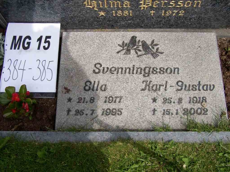 Grave number: M G 15   384-385