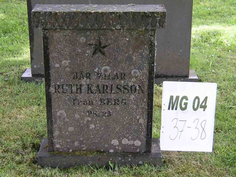 Grave number: M G 04    37-38