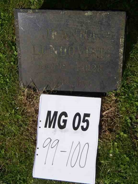 Grave number: M G 05    99-100