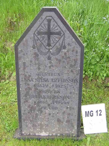 Grave number: M G 12    18-19