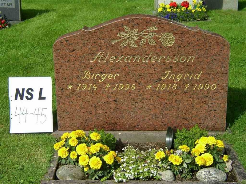 Grave number: NS L    44-45