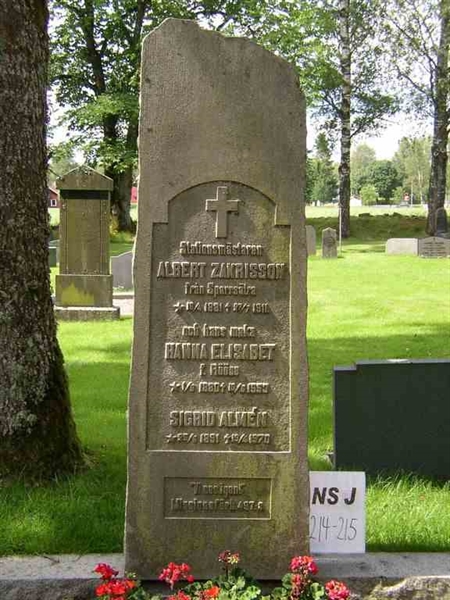 Grave number: NS J   214-215