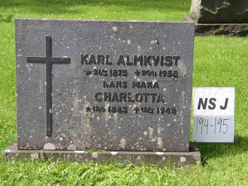 Grave number: NS J   194-195