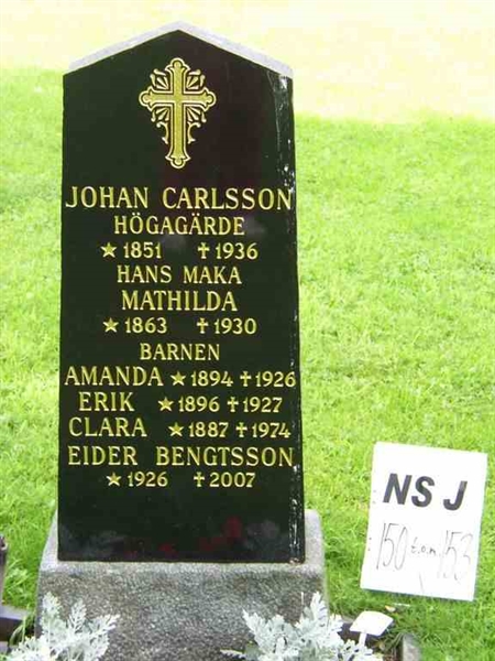 Grave number: NS J   151-153