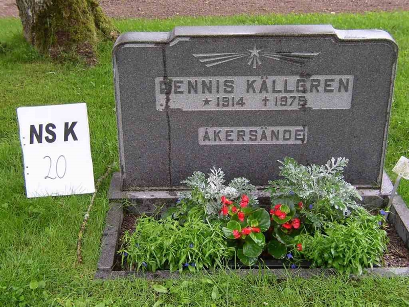 Grave number: NS K    20