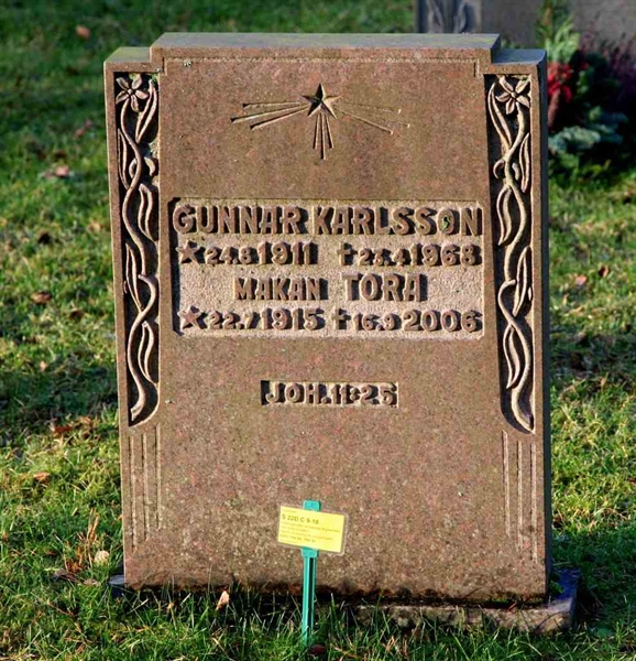 Grave number: S 22D C     9-10