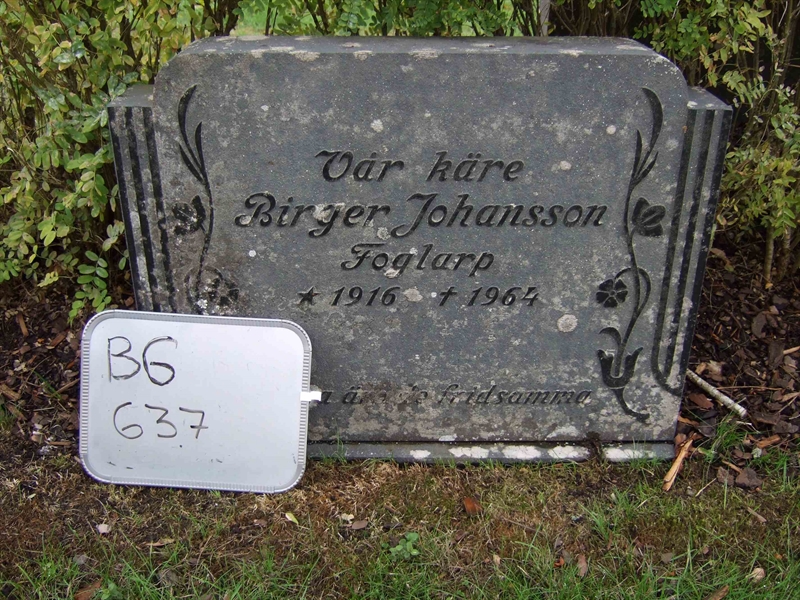 Grave number: B G EAL    16