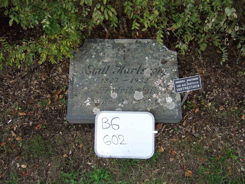 Grave number: B G EAL    41