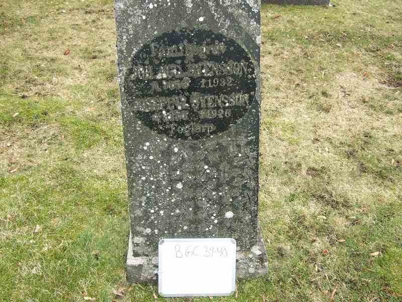 Gravnummer: B G C    39-40