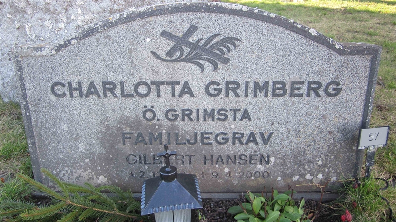 Grave number: KG C    57, 58