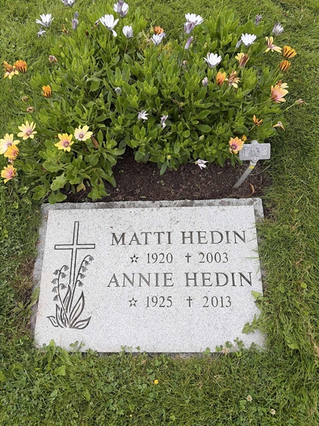 Grave number: 1 T   132