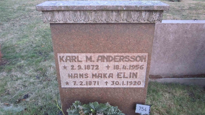 Grave number: KG B   754