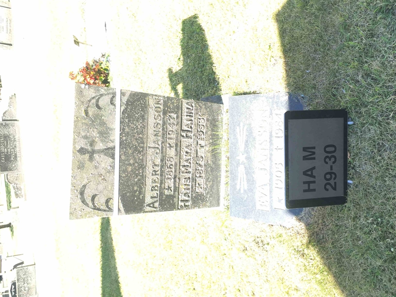 Grave number: HA M    29, 30