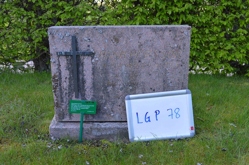 Grave number: LG P    78