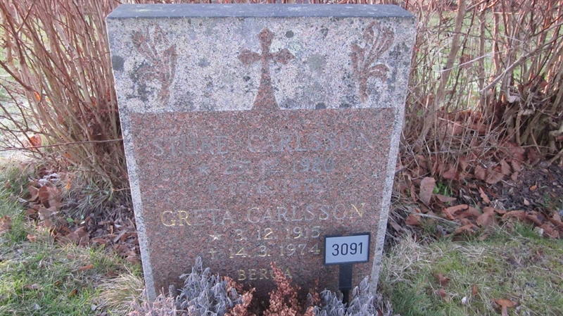 Grave number: KG H  3090, 3091
