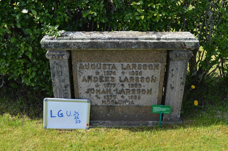 Grave number: LG U    25, 26, 27