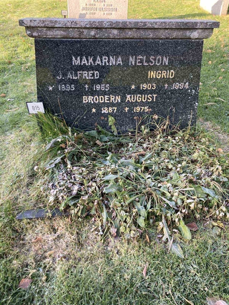 Grave number: 1 NB    15