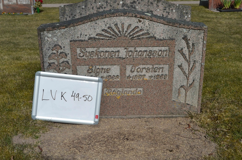 Grave number: LV K    49, 50