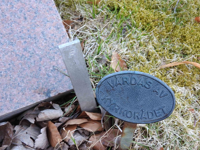 Gravnummer: BK B     1