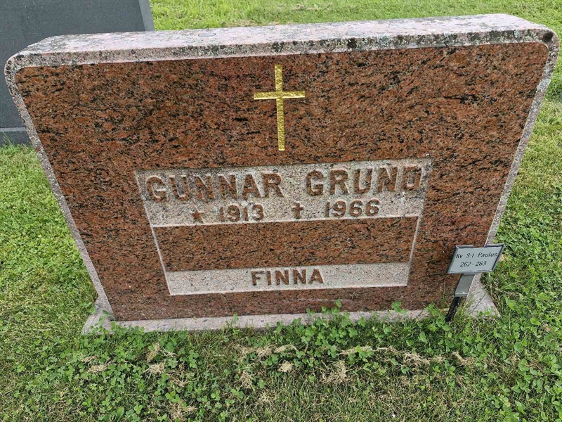 Grave number: GR PA   262-263