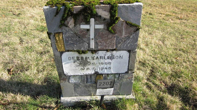Grave number: KG F  2202