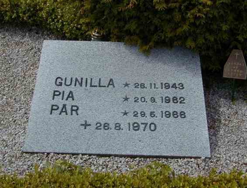 Grave number: BK B   120, 121, 122