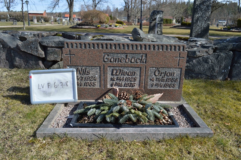 Grave number: LV F     6, 7, 8