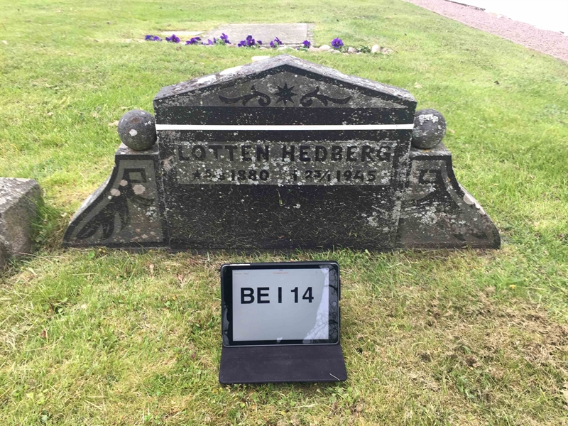 Grave number: BE I    14