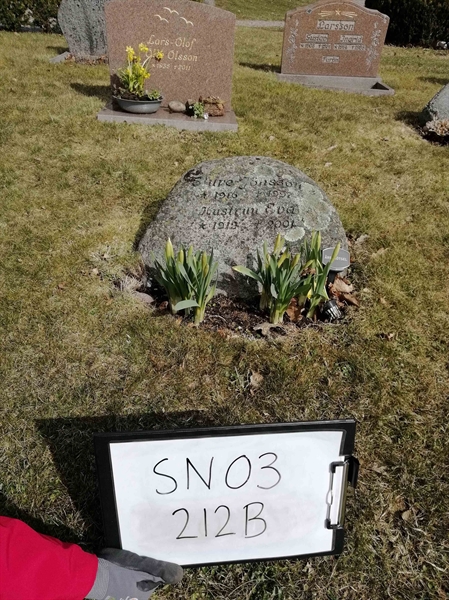 Grave number: SN 03   212
