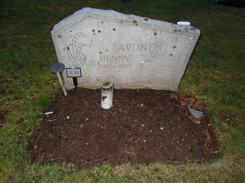 Grave number: 1 NV    43