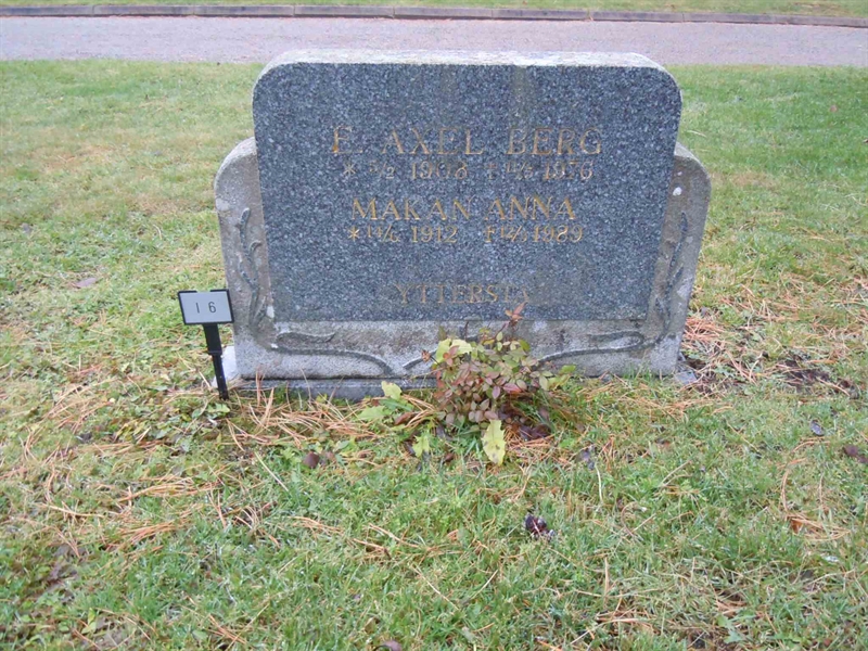 Grave number: 1 NI     6
