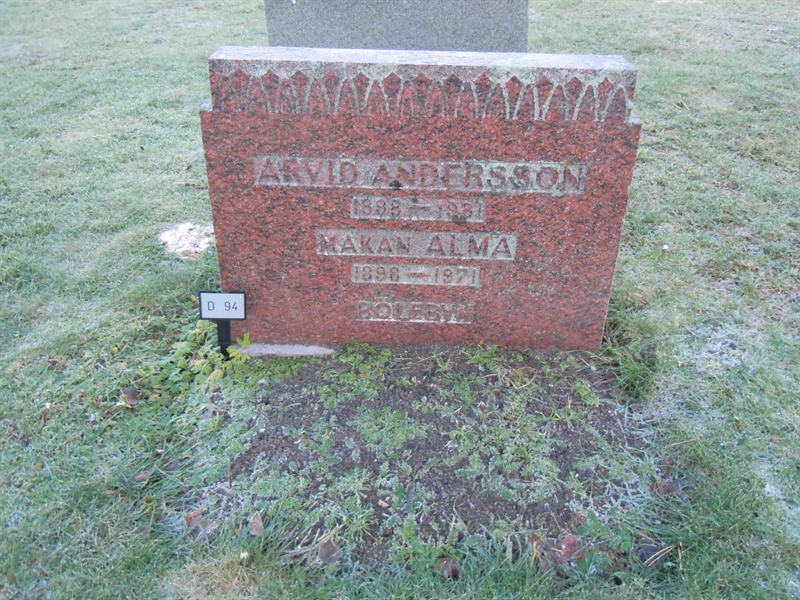 Grave number: 1 ND    94