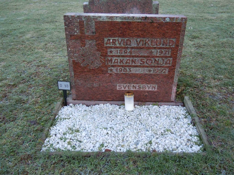 Grave number: 1 ND    93