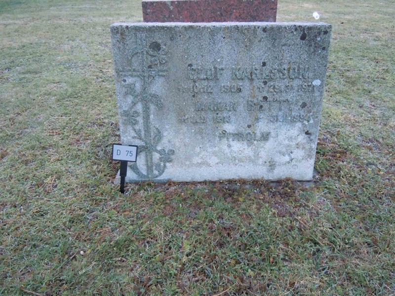 Grave number: 1 ND    75