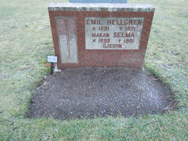 Grave number: 1 ND    74