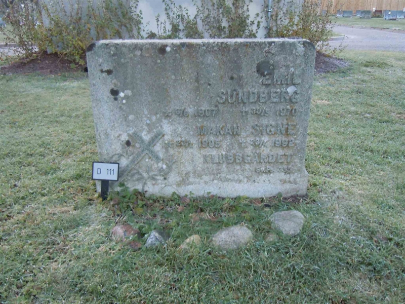 Grave number: 1 ND   111