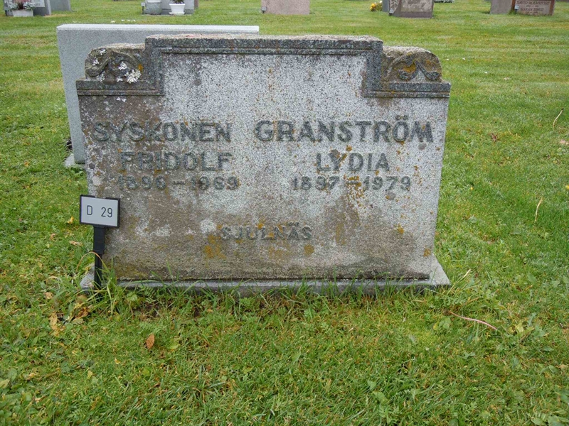 Grave number: 1 ND    29