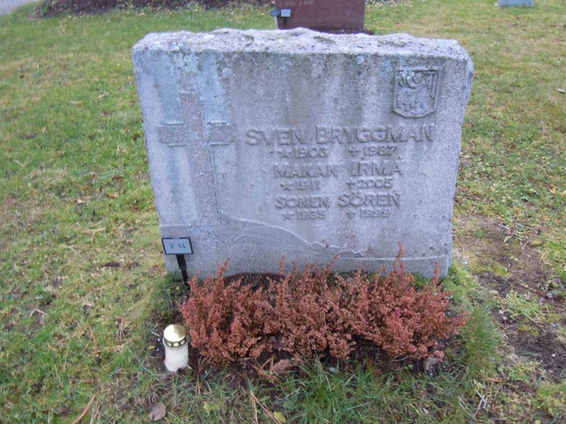 Grave number: 1 NV    14