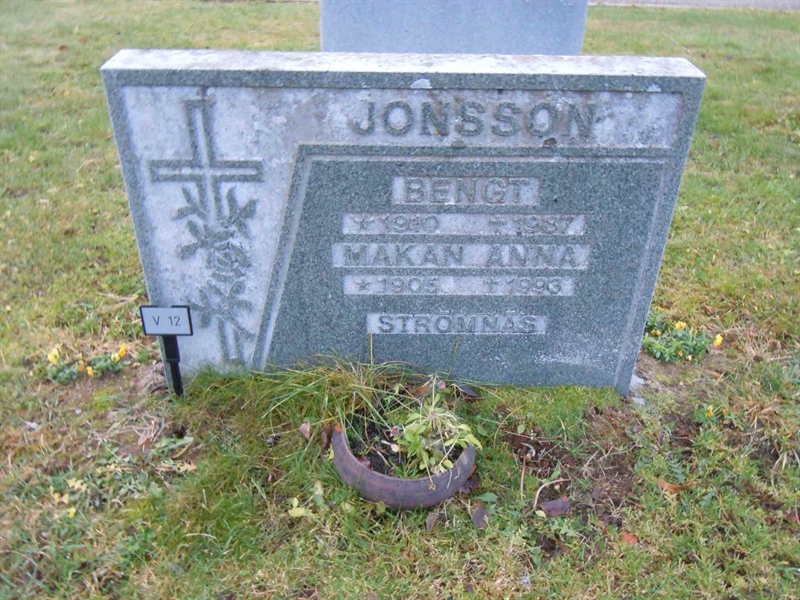 Grave number: 1 NV    12