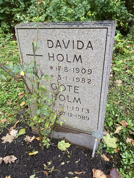 Grave number: 1 H    87