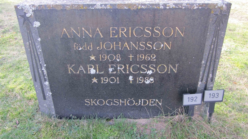 Grave number: KG C   192, 193