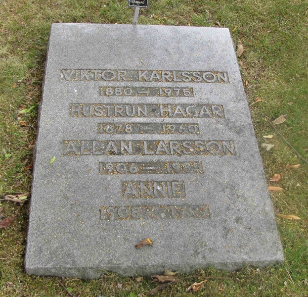 Grave number: FK HÄGG  1505