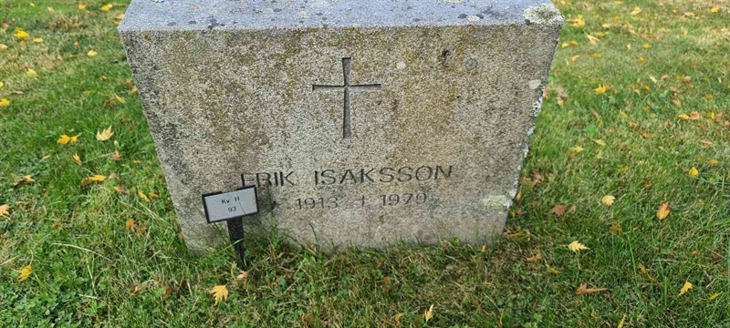 Grave number: M H   93