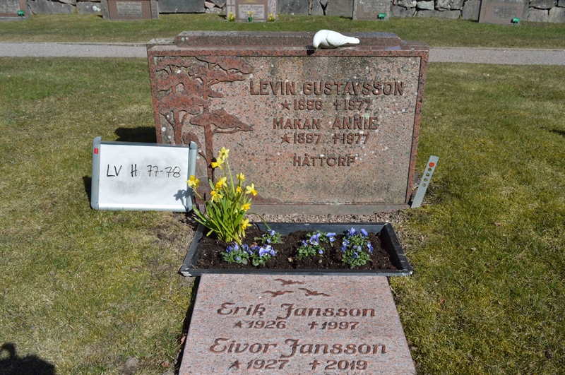 Grave number: LV H    77, 78